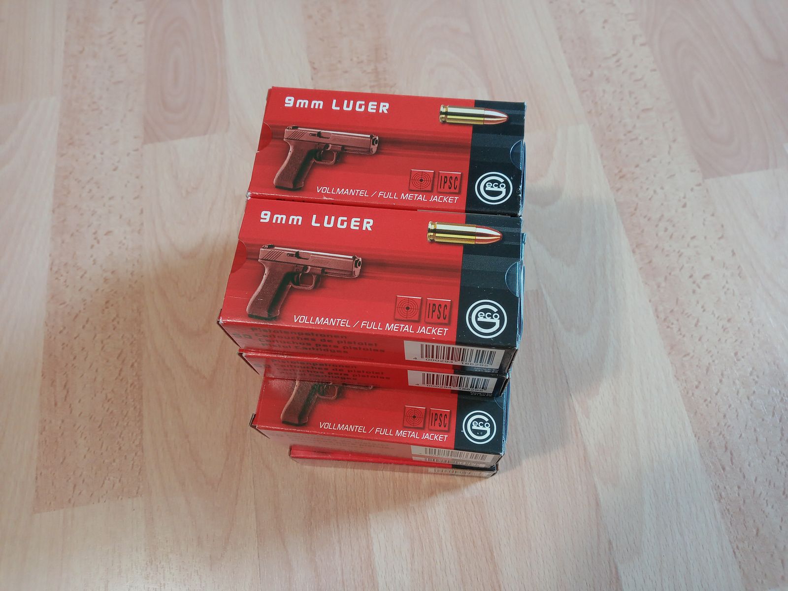 Geco 9mm Luger FMJ Munition 124gr (8,0g) 13 Packungen