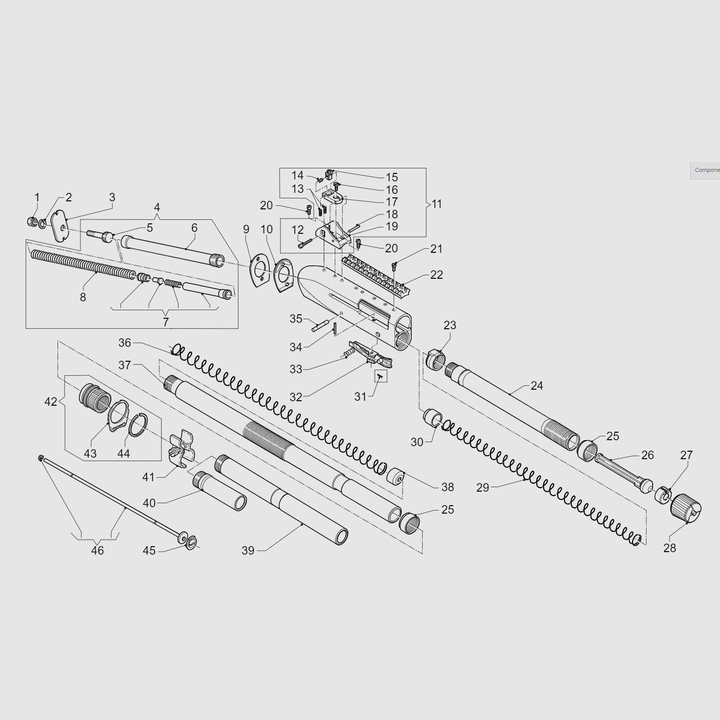 BENELLI M2 trigger assembly pin ( 35