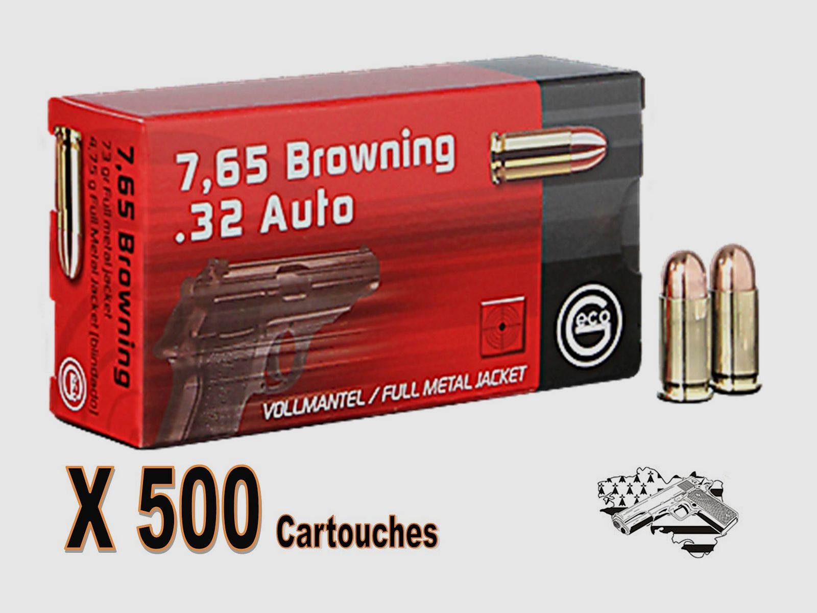 GECO 7,65 Browning (32acp) FMJ 73 grs pro 500
