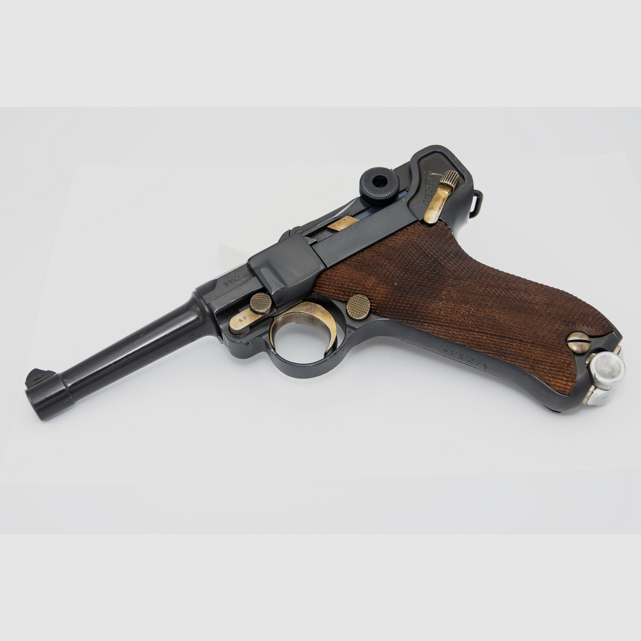 Pistole P 08 9mm Luger ERFURT 1916 1920 Reichswehr Truppenstempel + Tasche