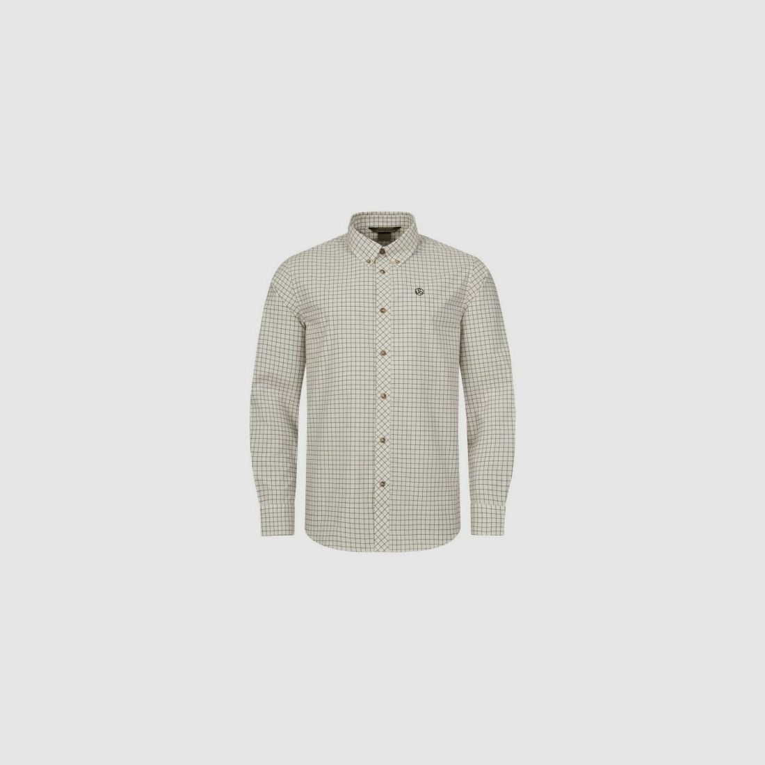 Sauer Herren Hemd Creme/Dunkelbraun
