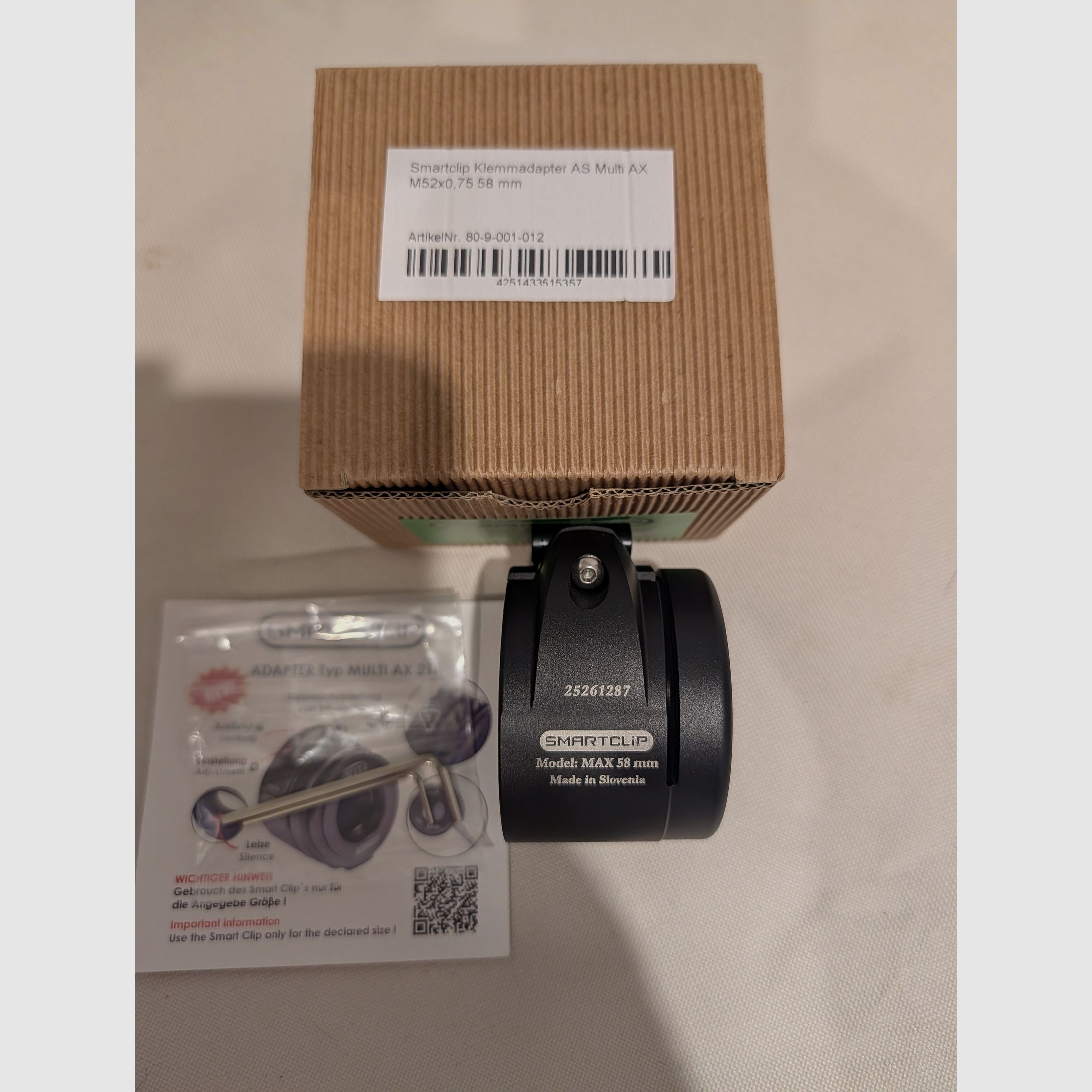 NEU / Smartclip Adapter AS Multi AX 52x0,75 / MAX 58mm / NEU