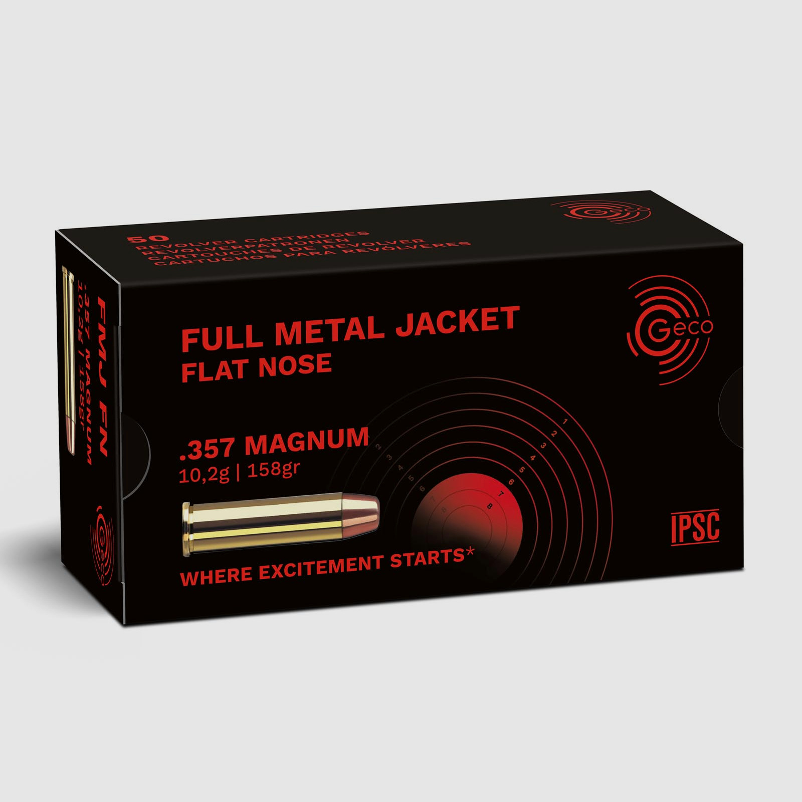 Geco .357Mag Vollmantel-Fl. 10,2g - 158gr