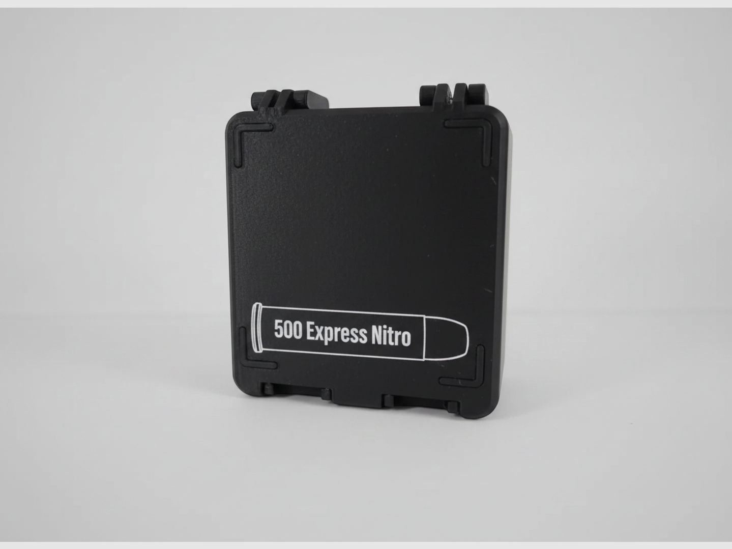 Filamelt ammunition box / 500 Nitro Express / 'folding / locking lid' / cartridge box, ammo box
