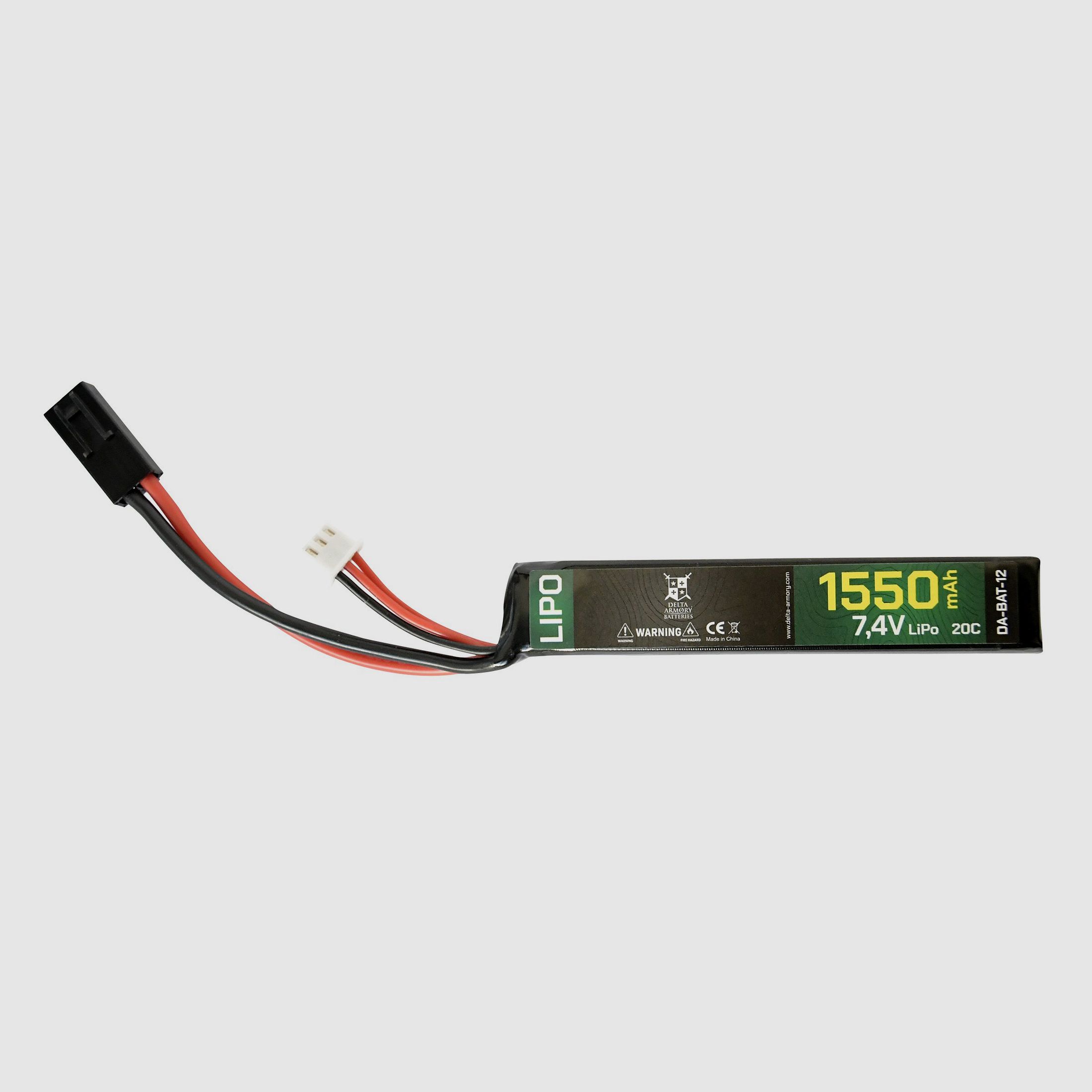 LiPo 7.4V / 1550mAh 20C Mini Tamiya (Stock Type) | Delta Armory