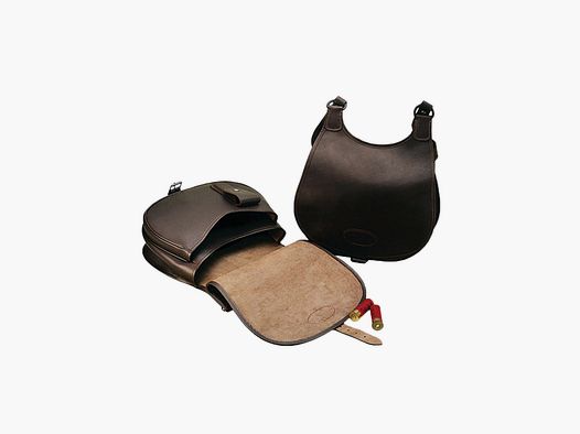 JAGDTASCHE Classik aus Rindleder Braun mit Vortasche & Messertasche