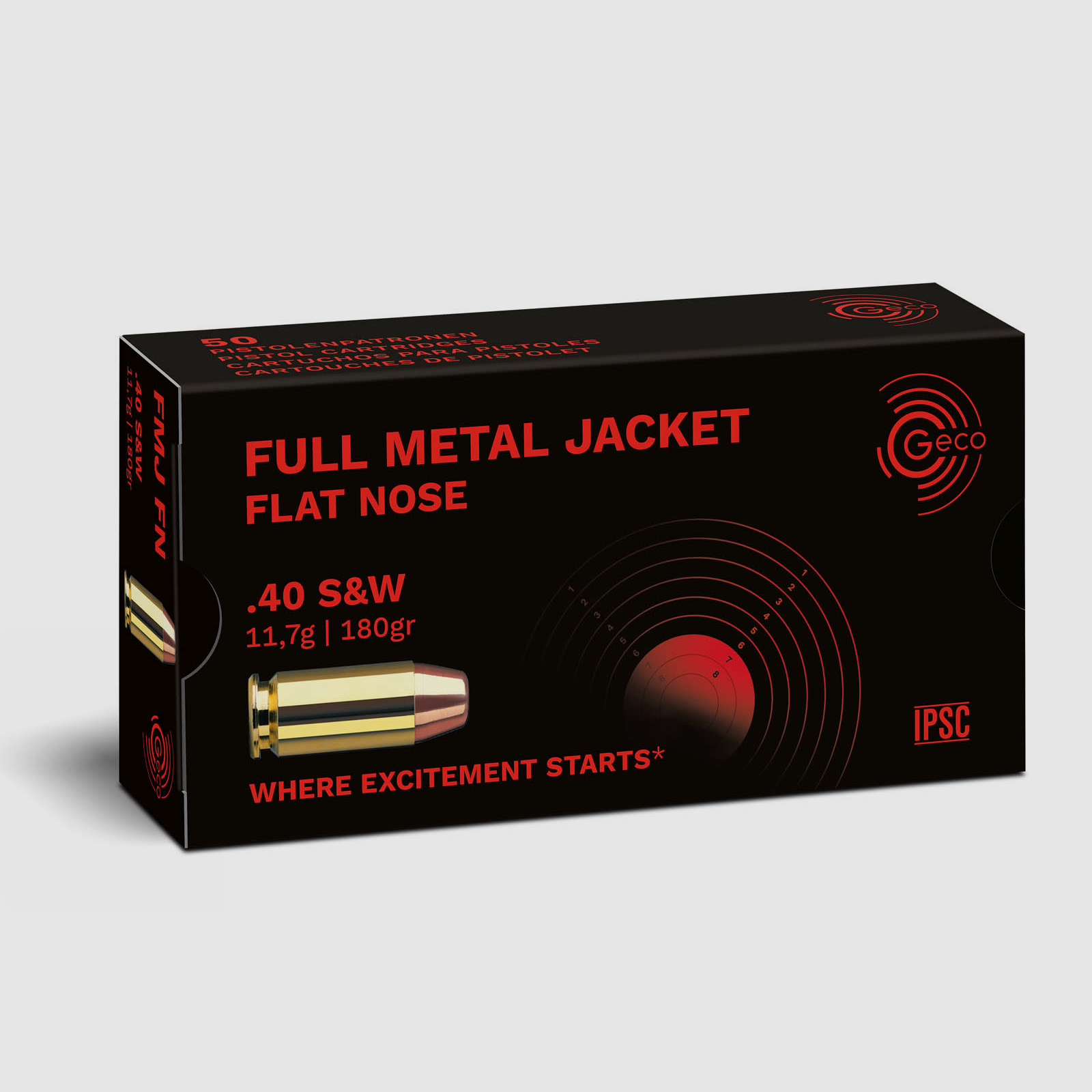 Geco .40S&W Vollmantel-Fl. 11,7g - 180gr