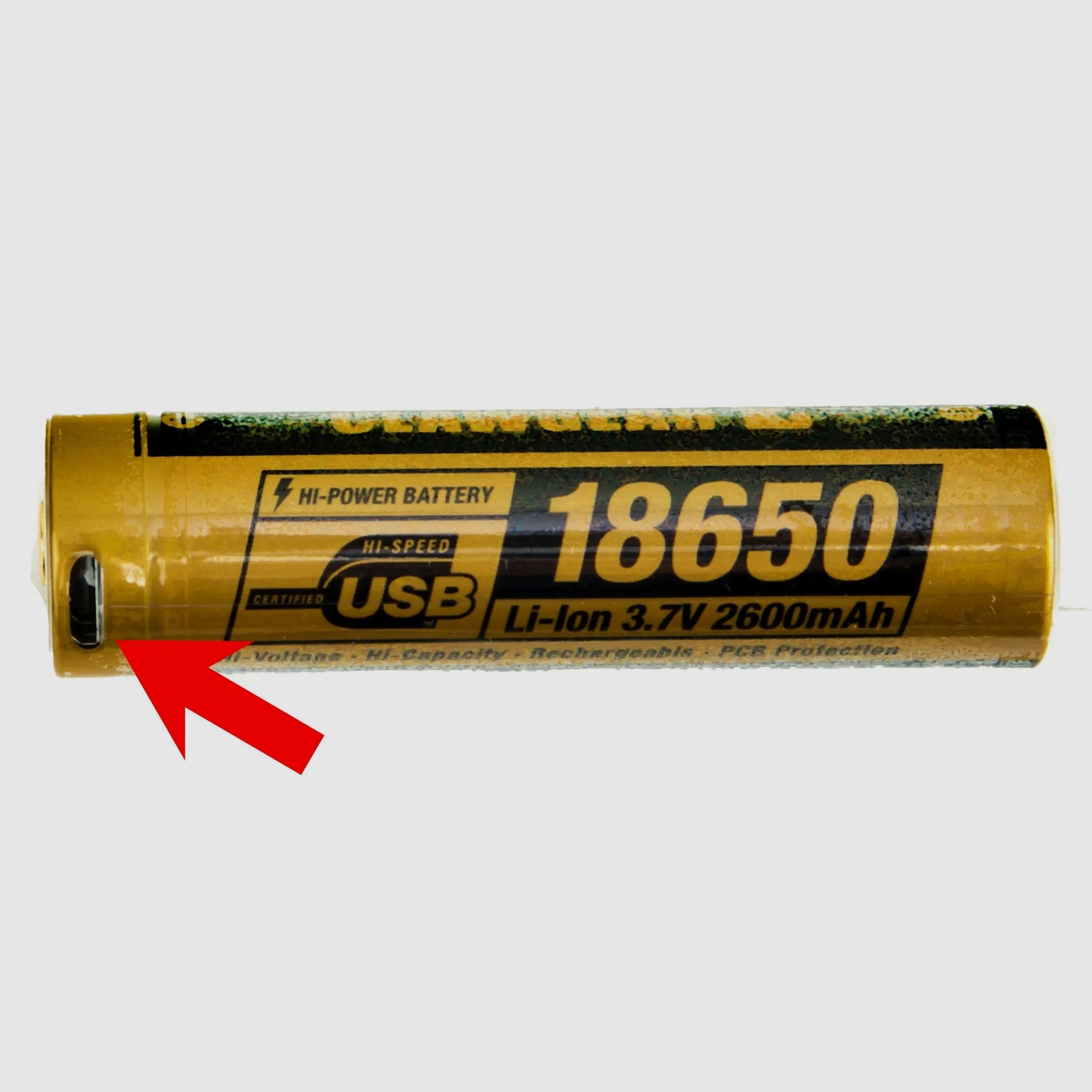Clawgear Akku 18650 3.7V 2600mAh Micro-USB
