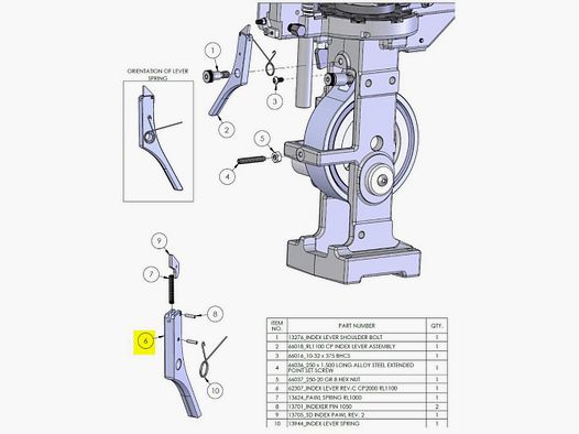 Dillon 1100/2000 Index Lever - Parte