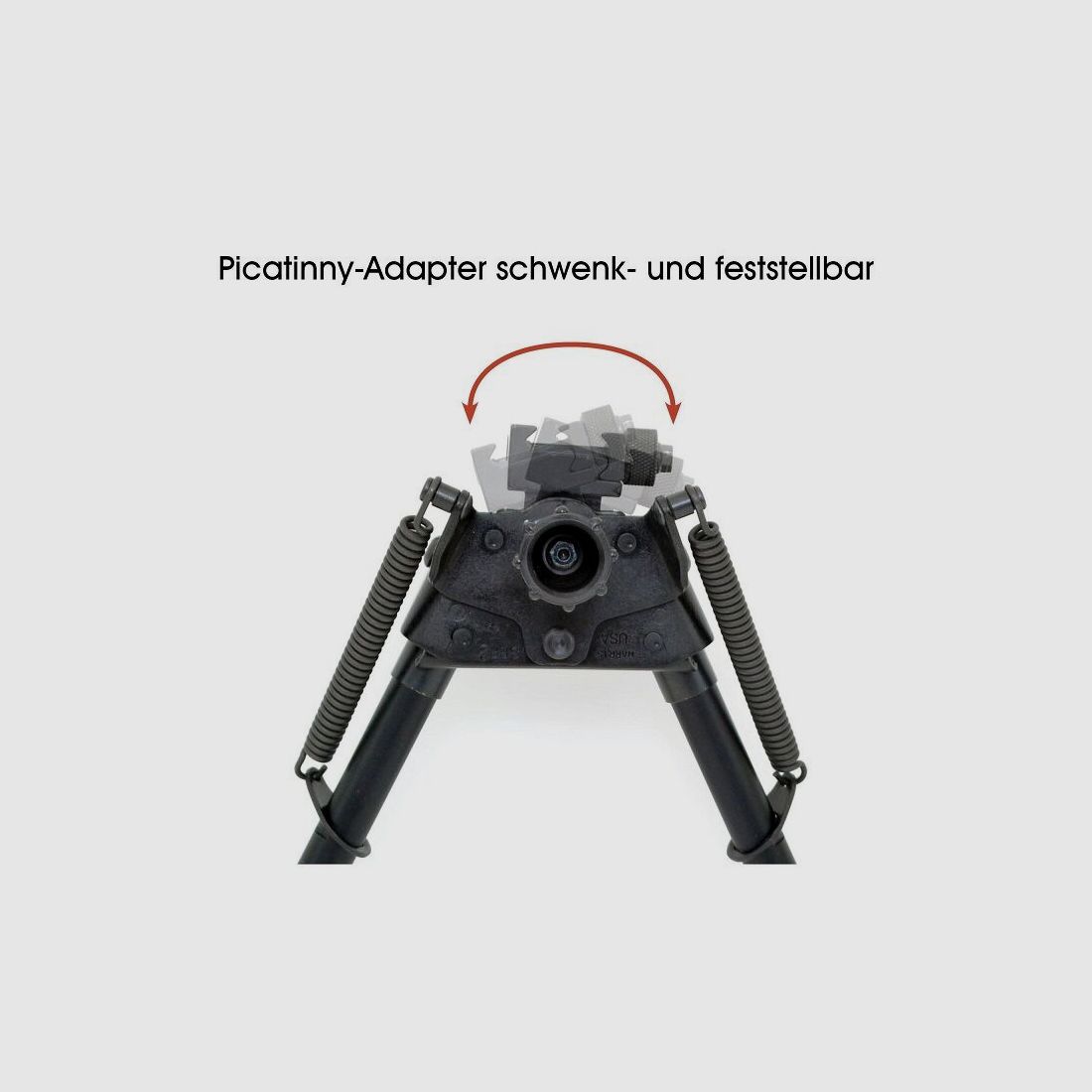 HARRIS DWUSTRONNY Z REGULACJĄ 6-STOPNIOWĄ I ADAPTEREM PICATINNY 23-33 cm, z przegubem obrotowym, składany, zdjęcie 3 z 5