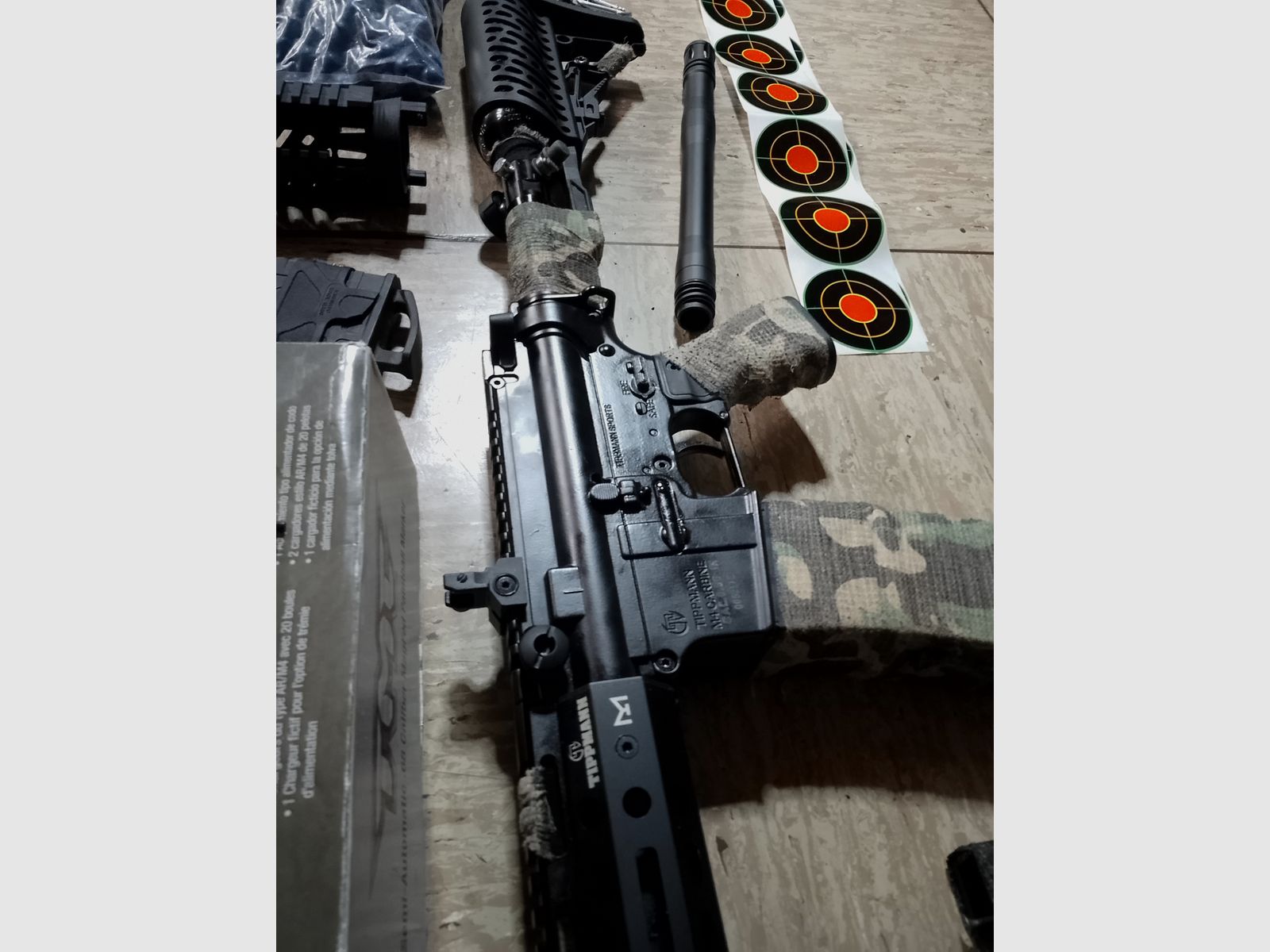 Tippmann Tmc Elite Markierer .68 Zubehör Tuning Lauf 1000 stk. Paintballs Cal 68 Set LED Lampe 3 Magazine Maske Ovp 