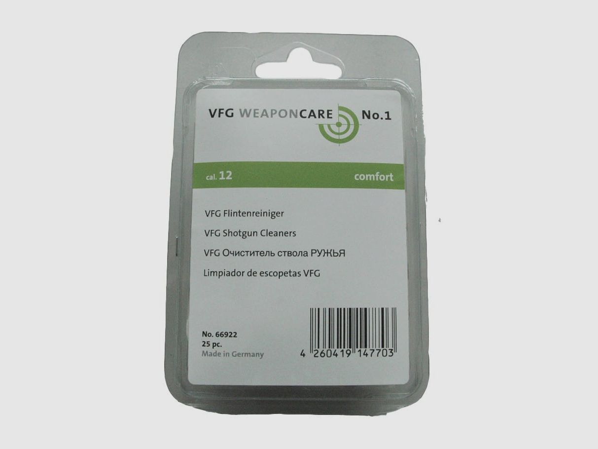 VFG limpiador de fieltro para escopetas Comfort a 25 piezas