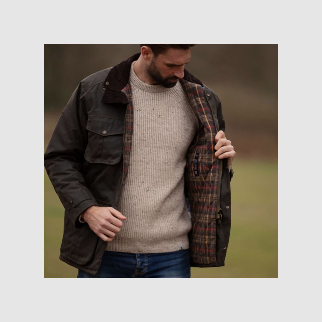 Wachjacke Oxford Blue Fiskar Dark Olive, Bild 3 von 6