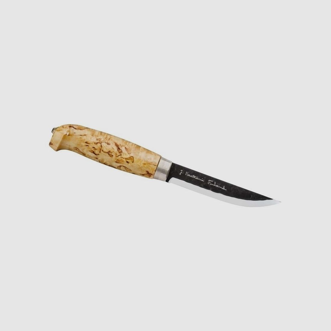 Marttiini Coltello da Cintura Lynx, Acciaio al Carbonio, Betulla Masur Laccata Trasparente, Fodero in Pelle Naturale con Anello