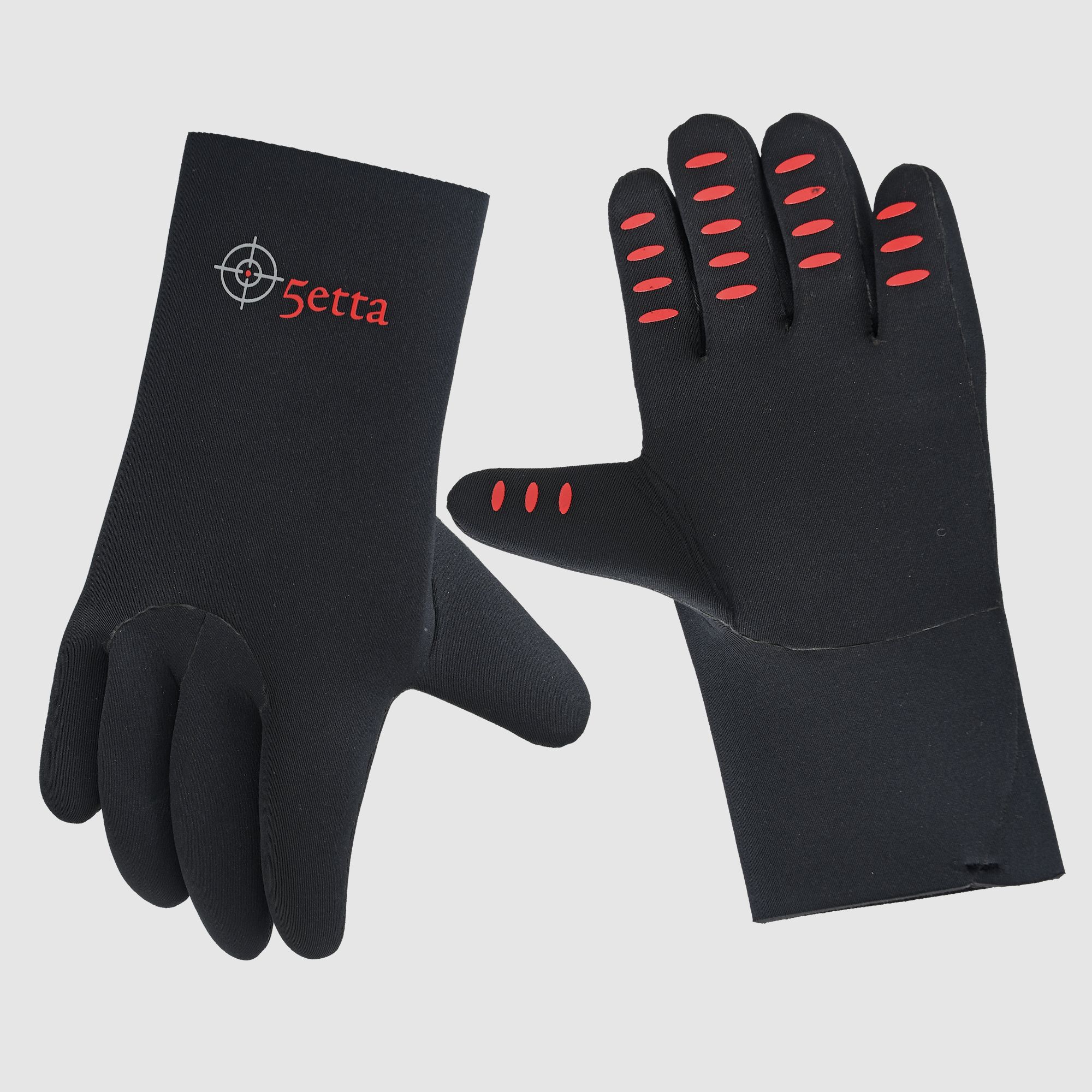 Guantes de Neopreno Negros Pegados 5etta - XL