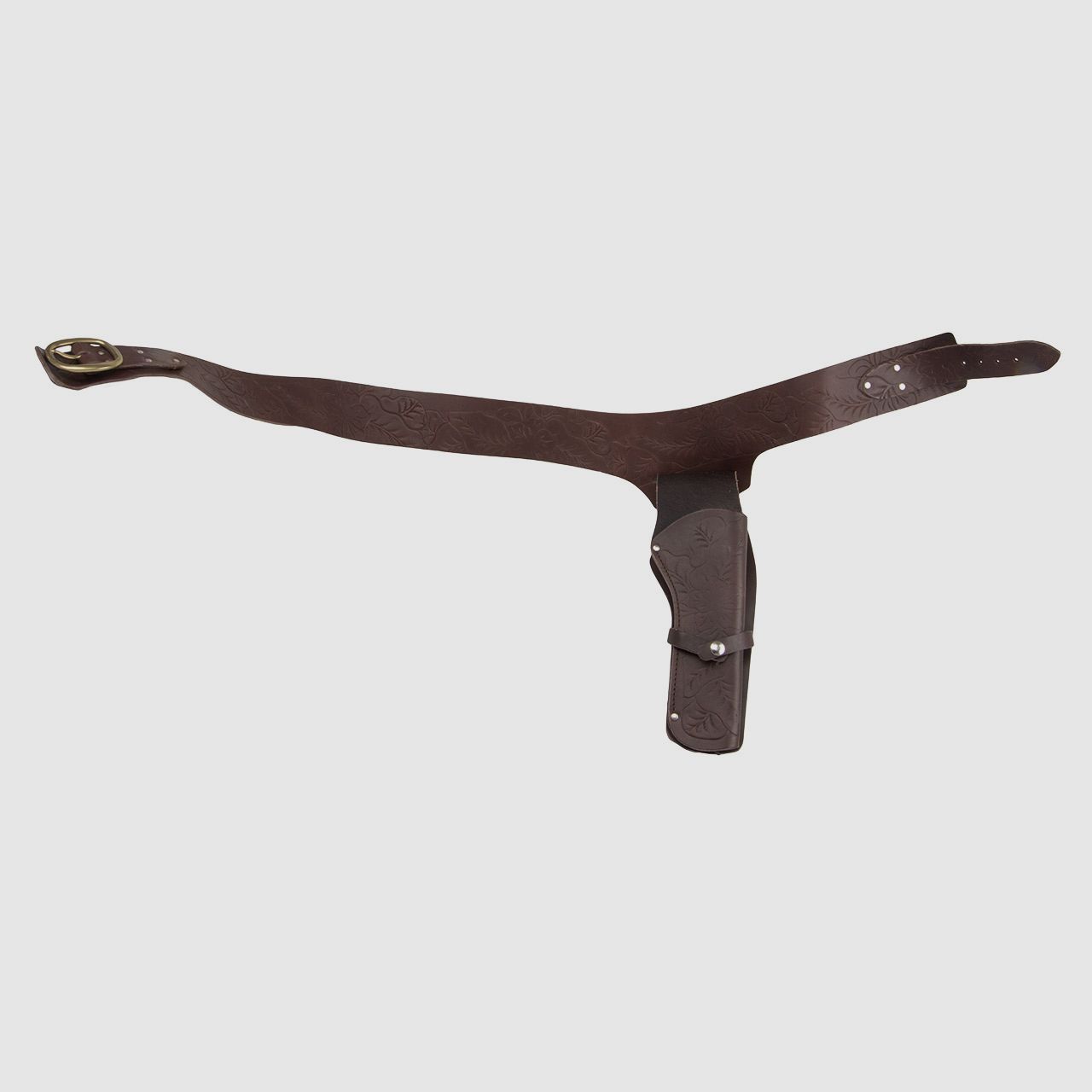 Western Revolvergurt rechts mit Verzierungen LĂ¤nge 110 cm dunkelbraun mit 1 Holster