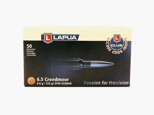 LAPUA 6.5 CREEDMOOR 123 GR OTM SCENAR