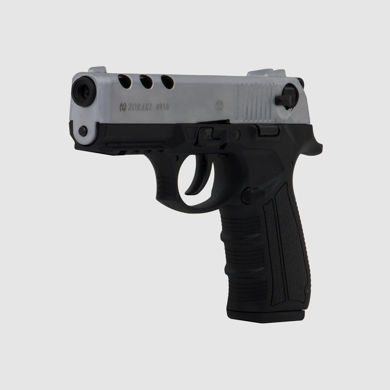 Schreckschuss Pistole Zoraki 4918 matt chrom PTB 1050 Kaliber 9 mm P.A.K. (P18)