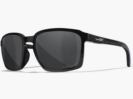 WileyX Glasses Wiley X Alfa Captivated Polarized Grey Gloss Black Frame
