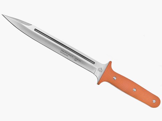 PUMA XP pig sticker 15, Abfangmesser, Orange G10 mit Fischhaut, Kydex Scheide