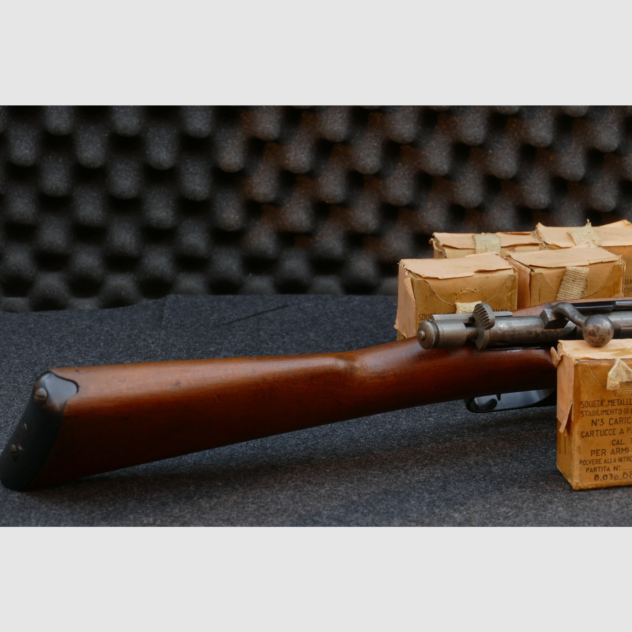 Carcano Mod. 1938 „Fucile Corto“, 7,35Carcano — 1939 — Calcio e sistema con lo stesso numero (fucile corto), ordinanza, collezionista
