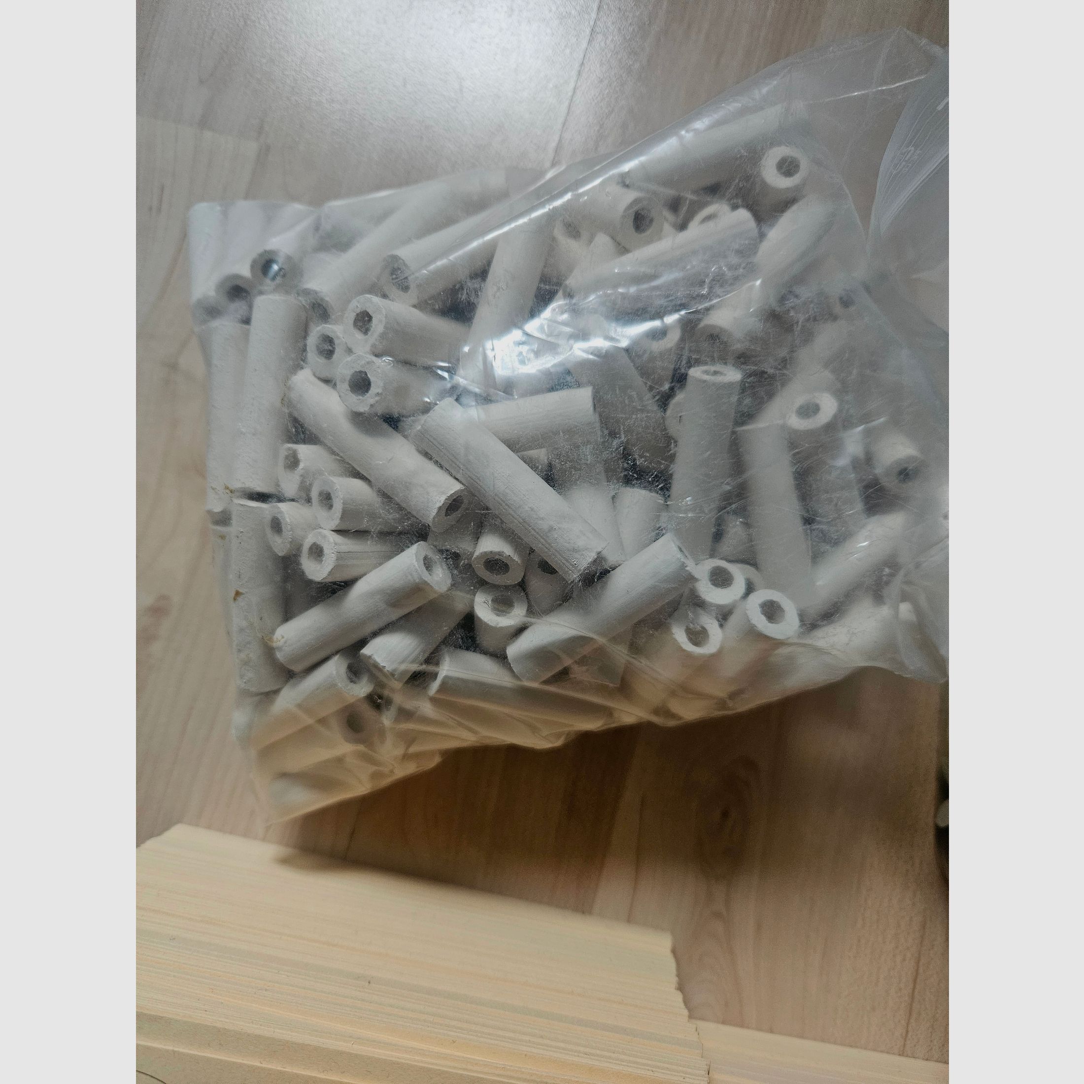 Bundle of air rifle targets, clay stars, clay tubes