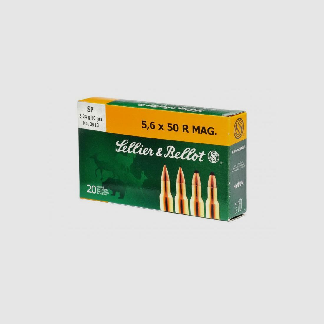 Sellier & Bellot 5,6x50 R Mag. 3,24g/50GR SP 20 patronen