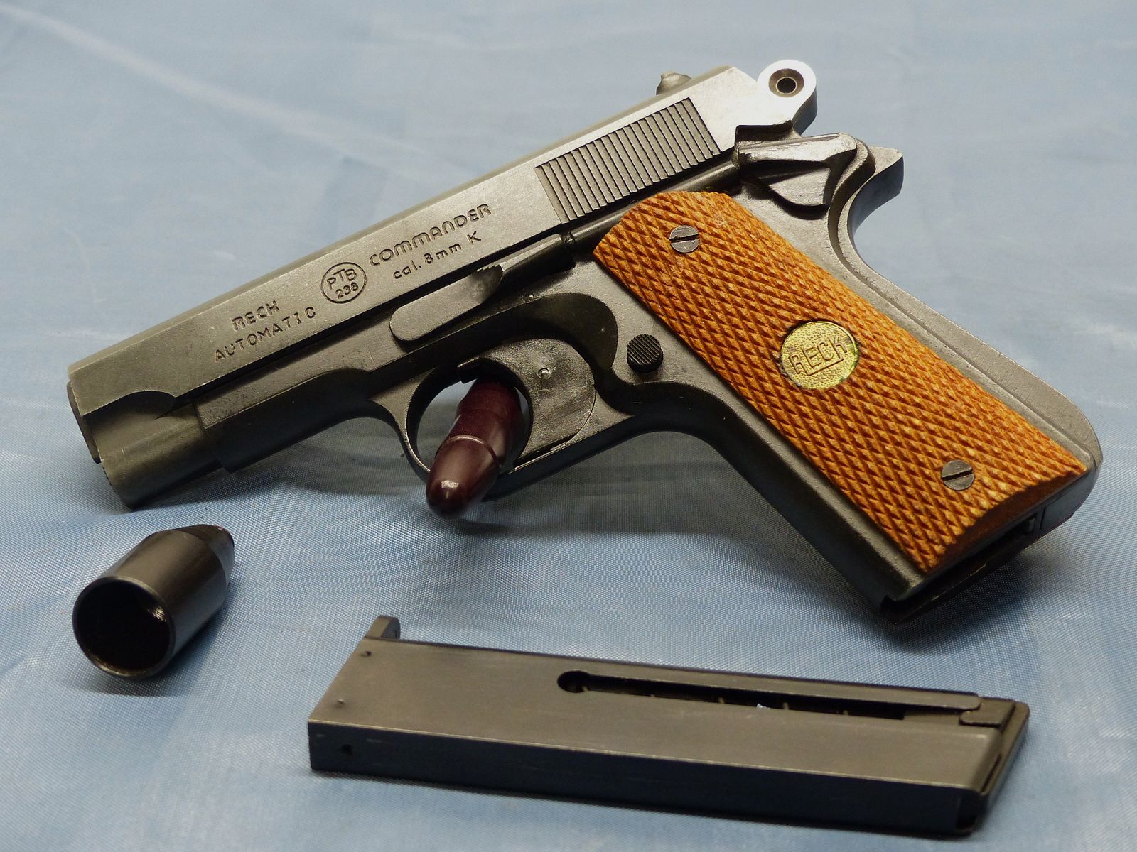 Pistola Reck Commander Cal. 8 mm PTB 238 1980 vintage, immagine 1 di 9