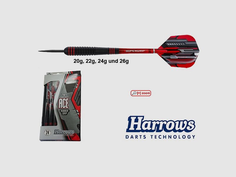Harrows Darts Technology Ace Steel 20g Dart & Accessories