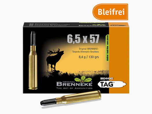 Brenneke 6,5x57 130GR TAG 20 Patronen