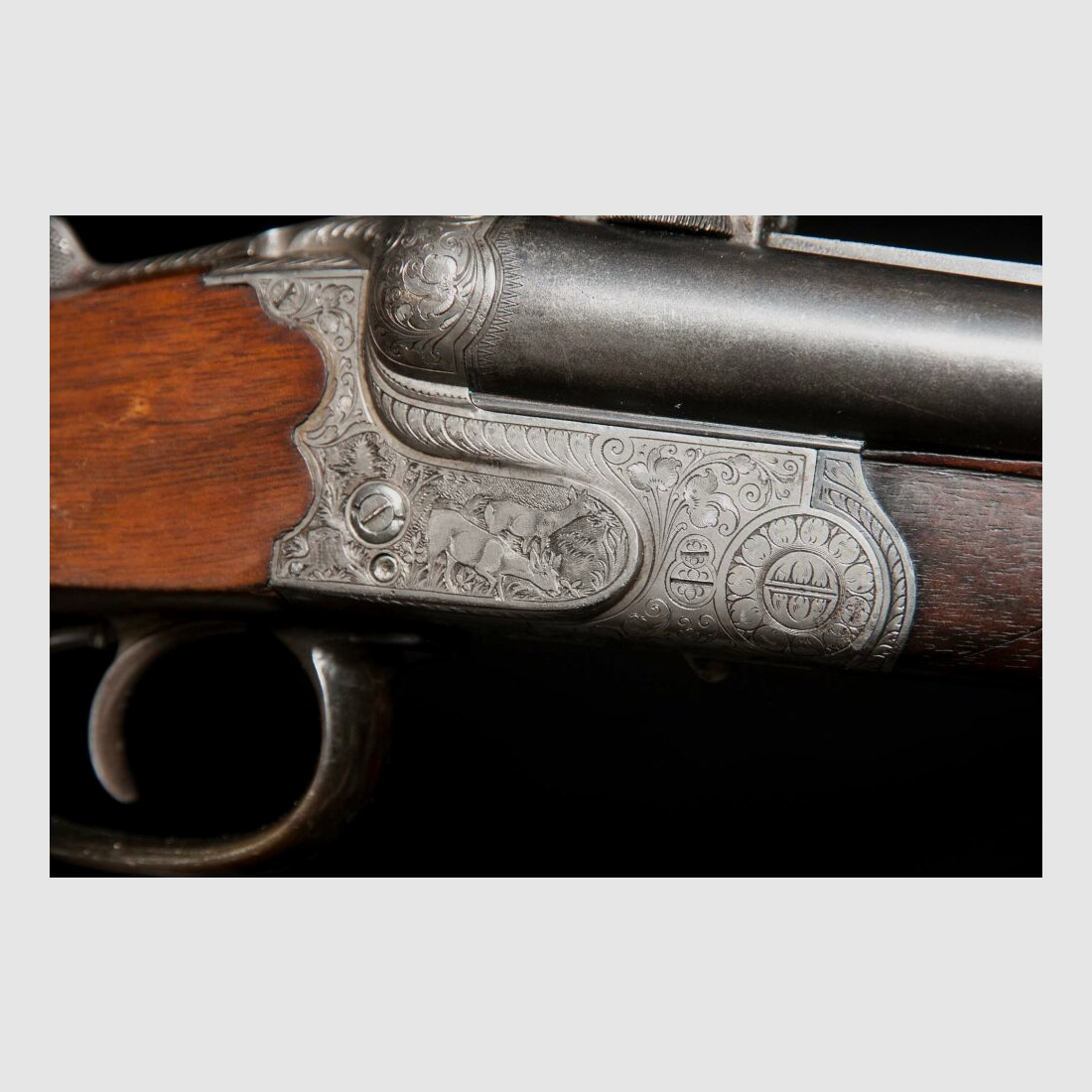 Pre-war drilling Kunz with engraving and stock magazine, year of manufacture 1936