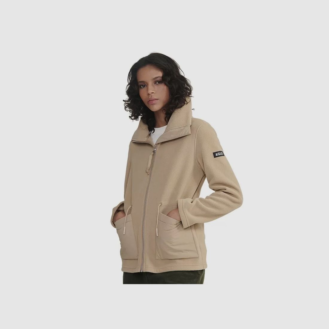 Fleecejacke Aigle Bimaterial Beige, Bild 1 von 6