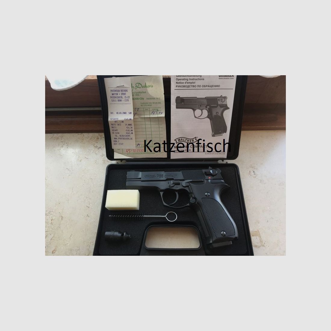 Walther P88, original verpackt, ungeschossen, nagelneu. Beschuss von 2006, mit alter Quittung