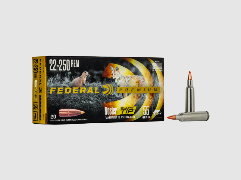 Federal Premium .22-250 Rem. 55gr. Nosler Ballistic Tip V Shock