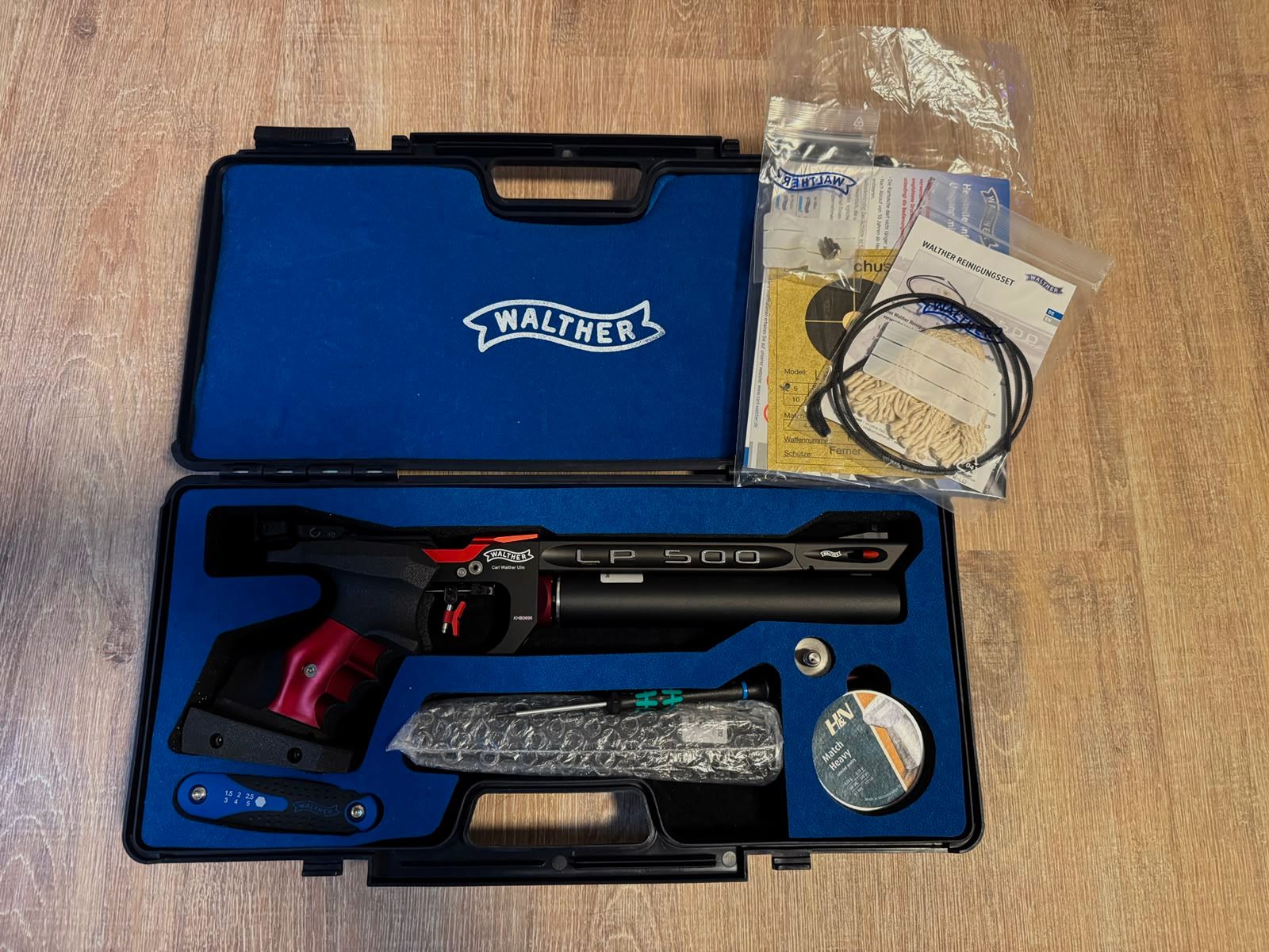 Walther LP 500-M Meistermanufaktur - Sonderdesign rot - mech. Abzug (neuwertig!)