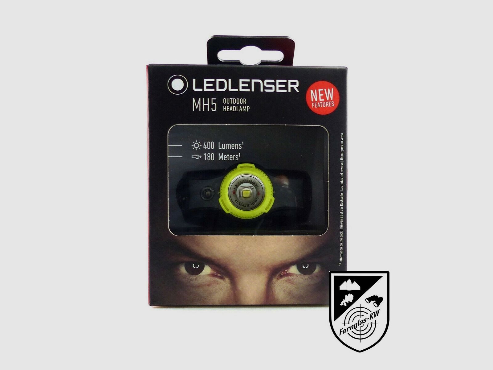 Ledlenser 502144 latarka czołowa LED MH5 czarna żółta NOWA z czerwonym światłem kabel magnetyczny