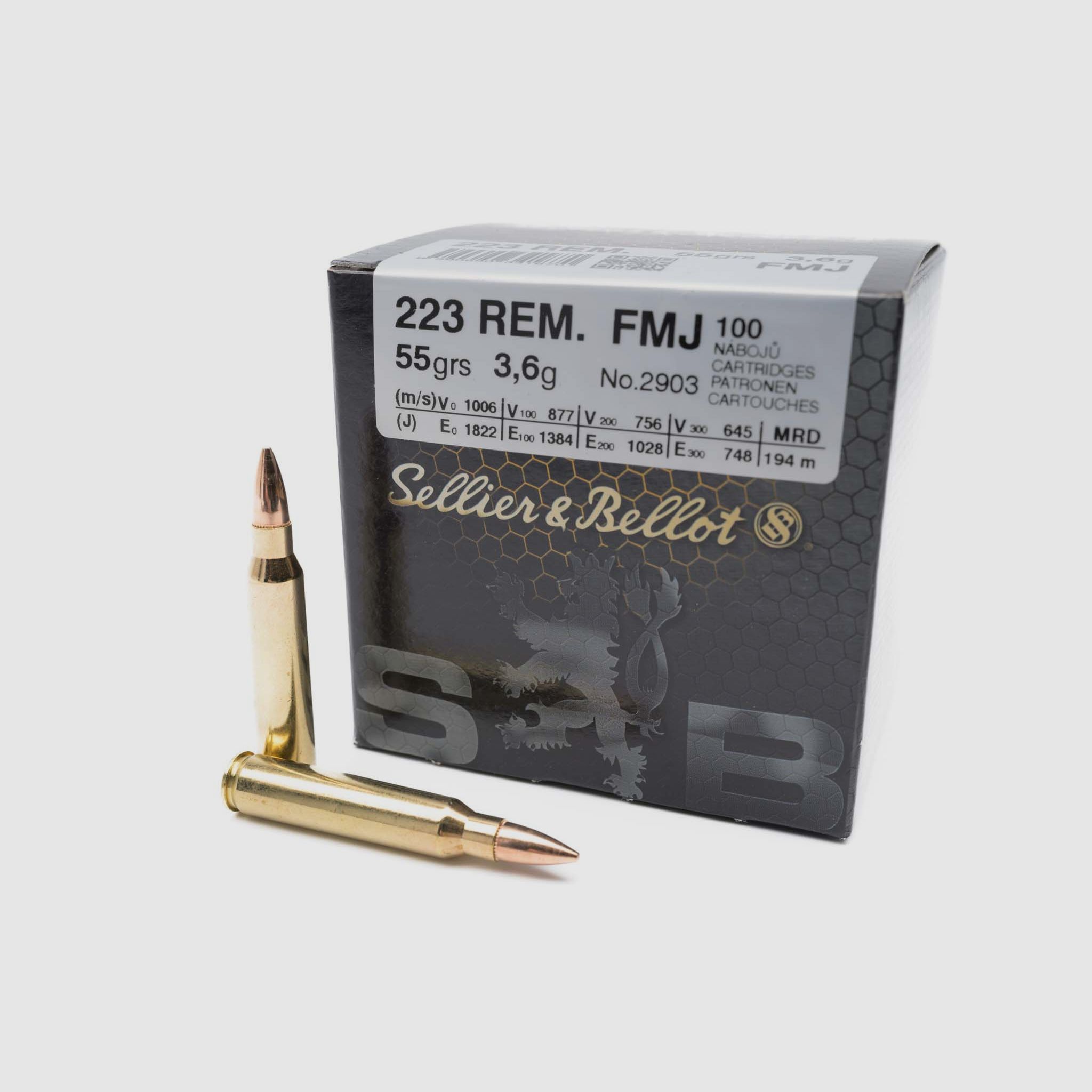SELLIER & BELLOT .223 Rem. FMJ BT 55grs.