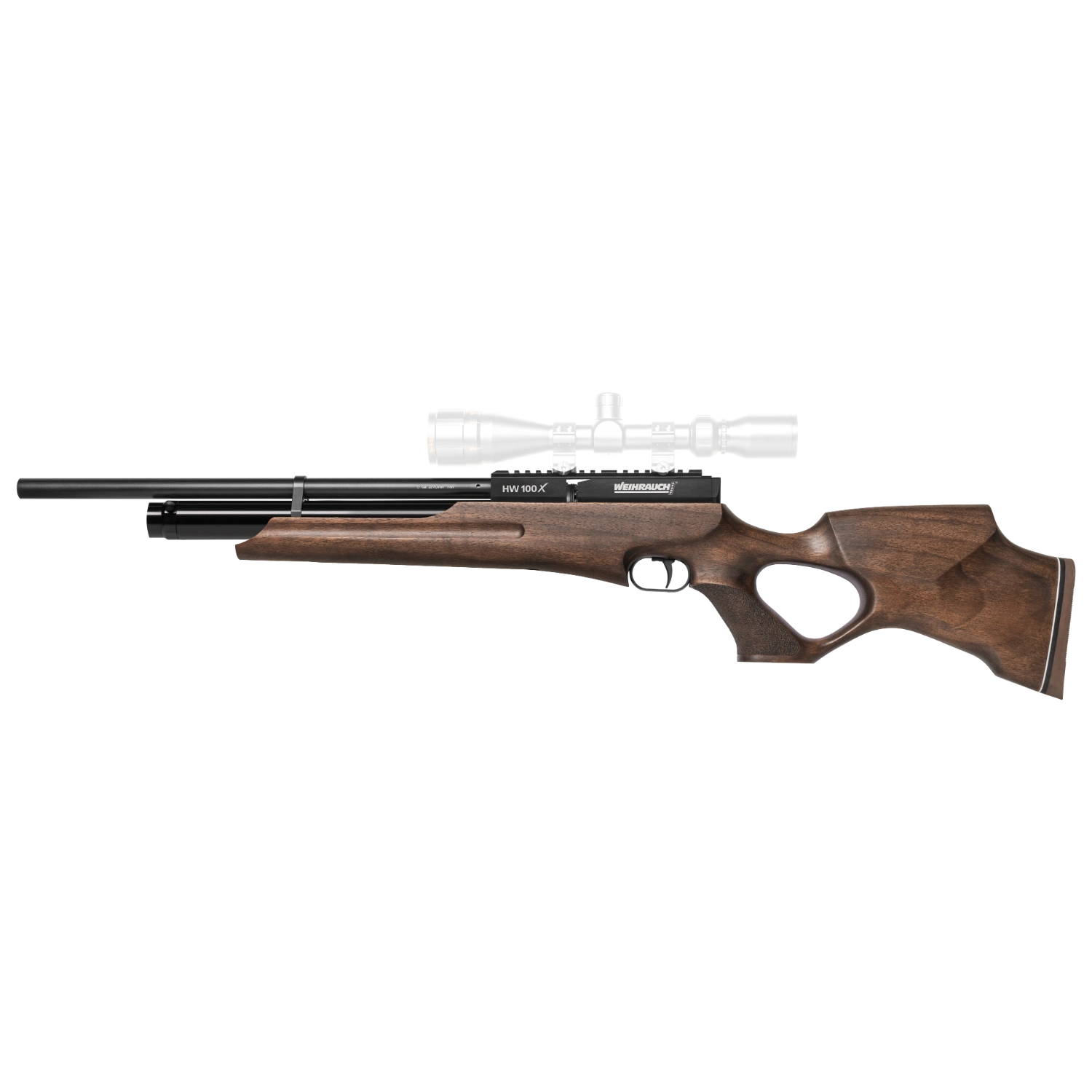 Weihrauch HW 100 X-TK pre-charged pneumatic air rifle walnut thumbhole stock F.S.B. cal. 5.5 mm - Short