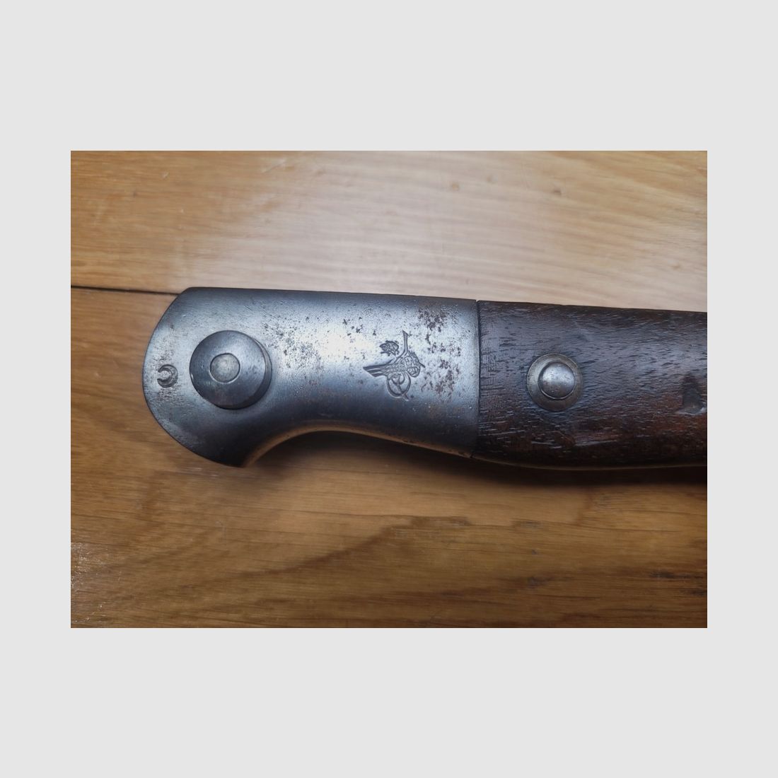 Zeldzame Turkse bajonet model 1890 in originele lengte – vervaardigd door Weyersberg Duitsland – goede schede – uitstekende staat, afbeelding 3 van 21