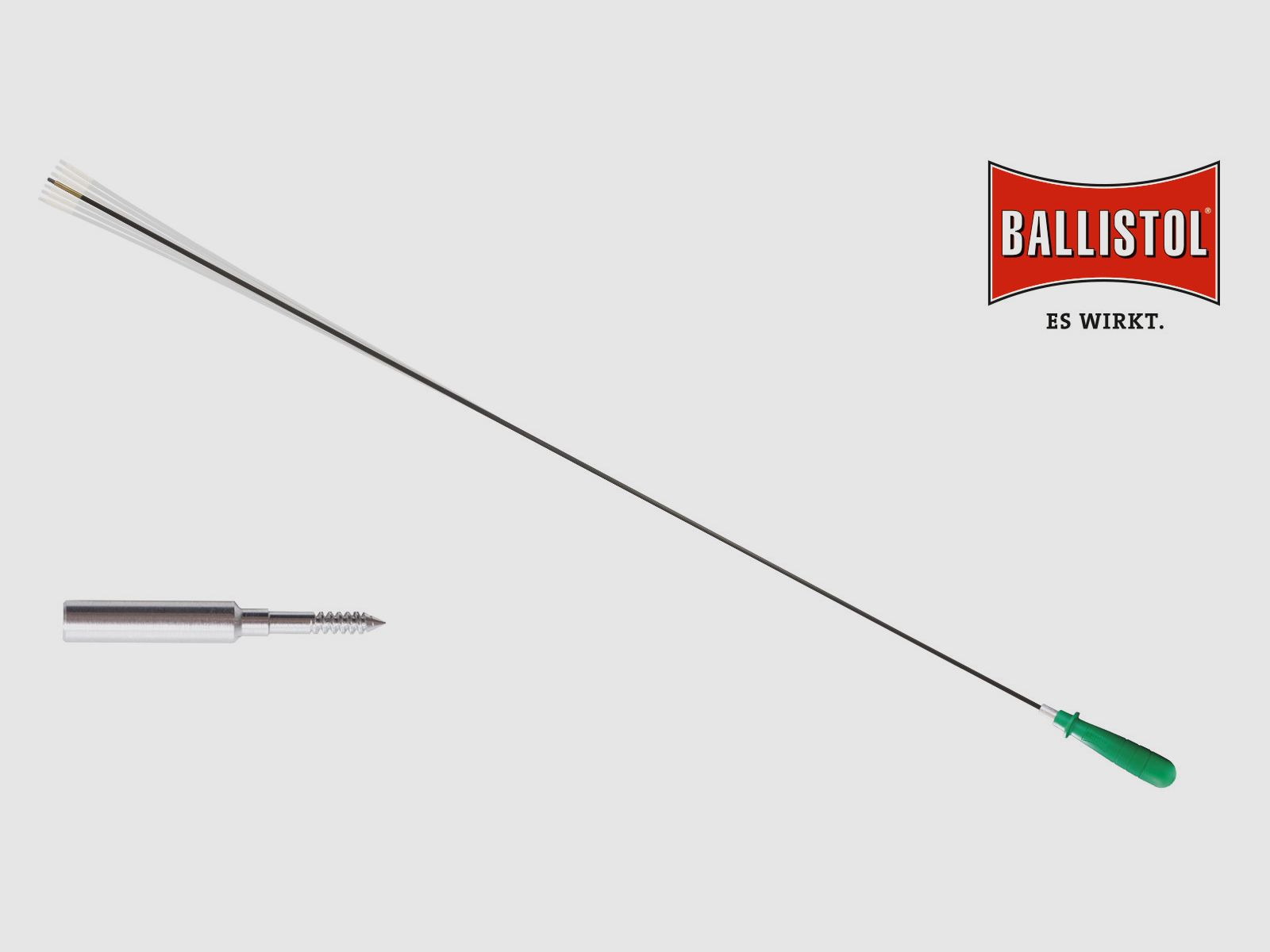 Ballistol Carbon reinigingsstaaf lang met accessoires, Ø 7 mm (M5 interne schroefdraad)
