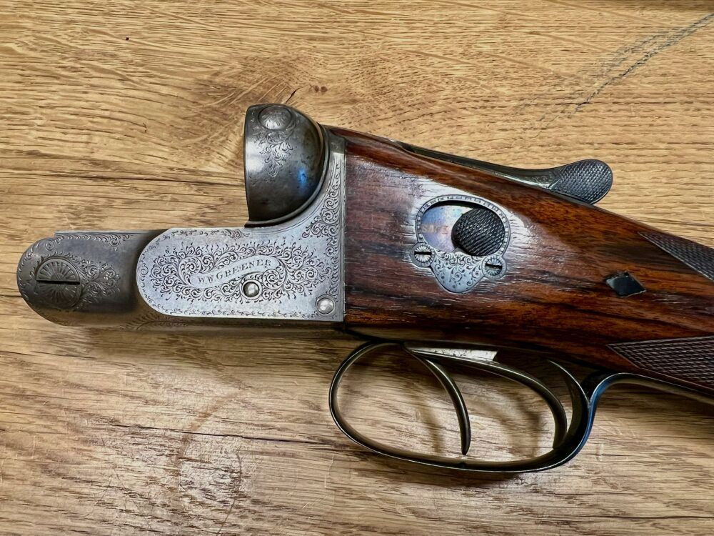 W. W. Greener Damascus side-by-side shotgun collector's piece, image 9 of 10