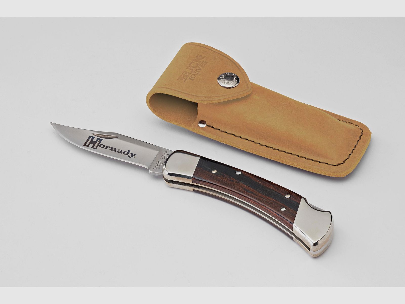 Hornady Buck 110 Folding Hunter Messer mit Lederscheide