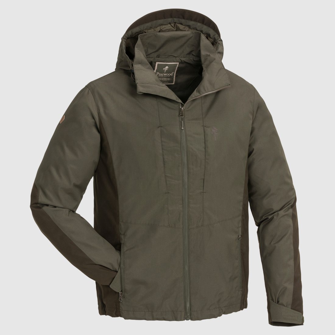 Pinewood Tiveden TC Jacke Dunkeloliv/Wildlederbraun S
