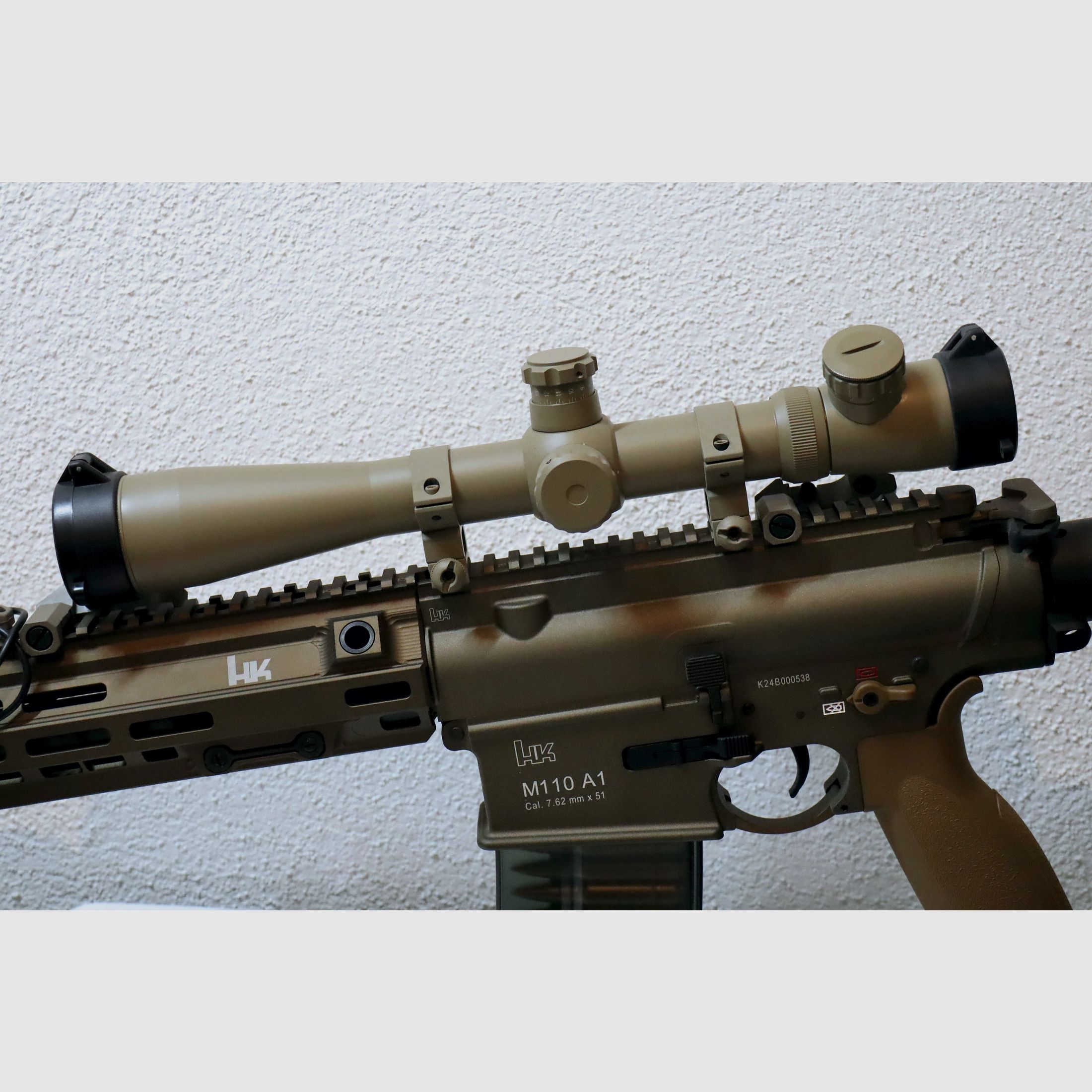 Airsoft Gewehr HK M110 A1 S-AEG Neu! Mit cooler Ausstattung! !!!Für kurze Zeit Plattenträger / Weste v. Shield Germany, neu, gratis dazu!!!