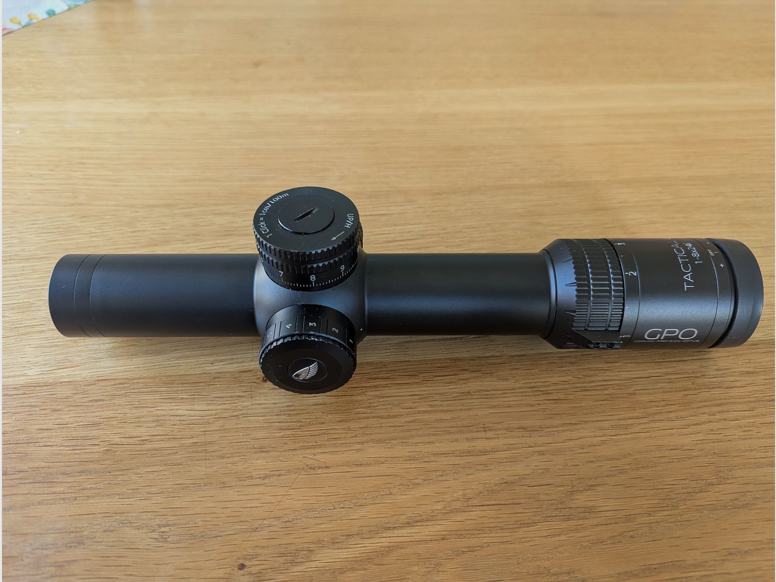 GPO TAC 1-8x24i FFP – LPVO für Jäger und Sportschützen, robust, Nachsatz-tauglich, 1. BE, top Glas