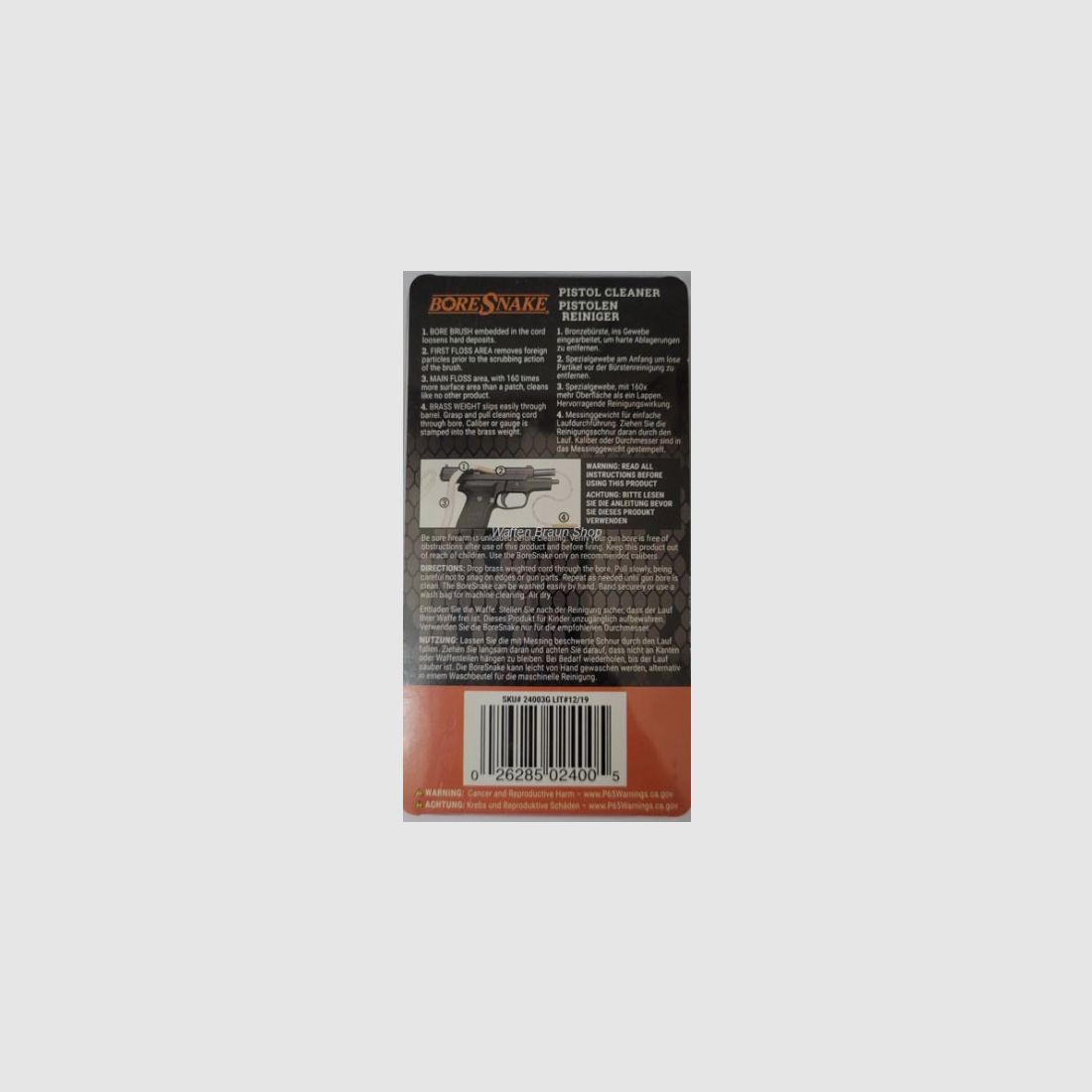 Hoppe s Bore Snake/ Qucik Clean 10mm/ .40 /.41 für Kurzwaffen