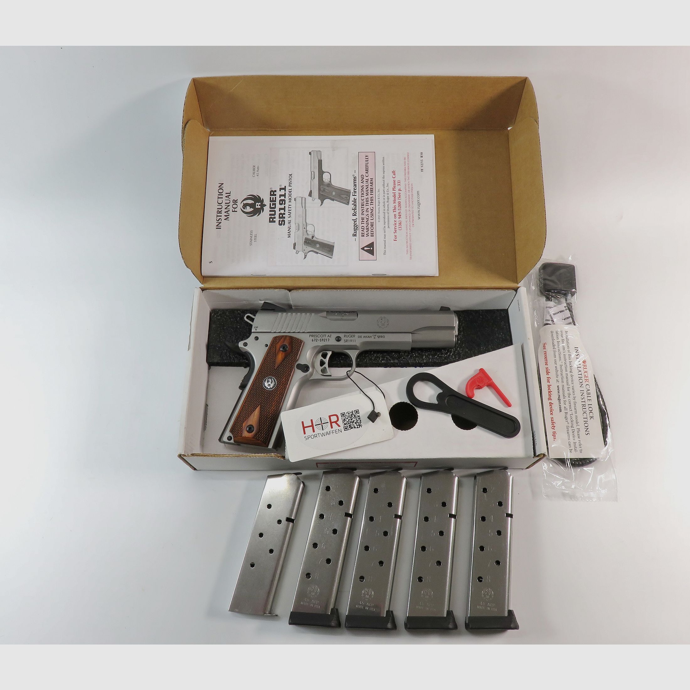 Ruger SR1911 Kaliber .45 Auto | 5 Original-Magazine | Neuwertig