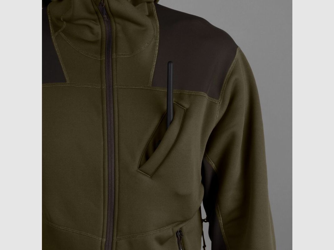 Härkila Deer Stalker Fleece Hoodie Zielona wierzba / Ciemny brąz