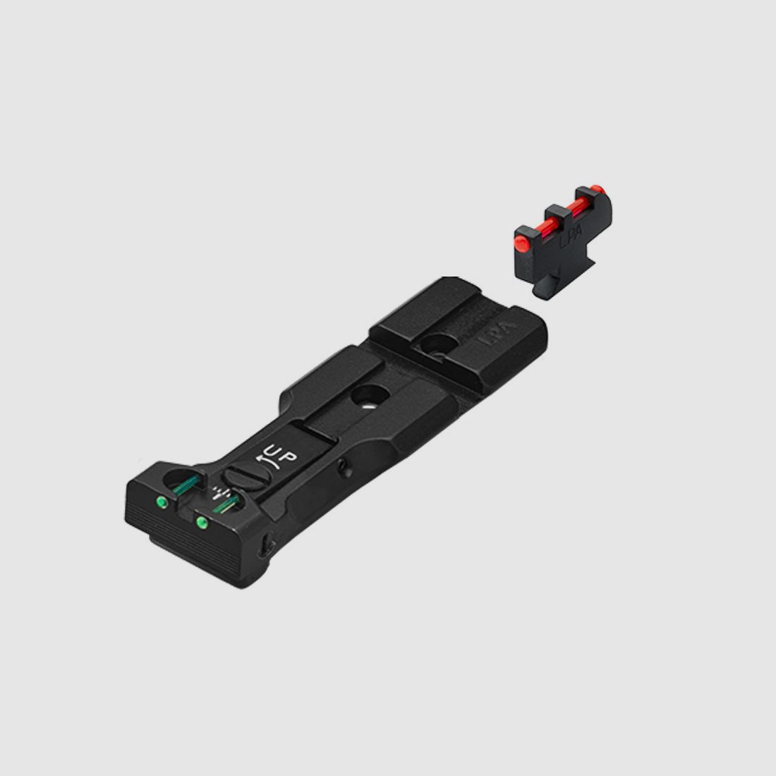 LPA Sights FIBER-Optic Green-Red with Picatinny for S&W Revolver, Black-Finish Front Sight for Hooking: For Model 629