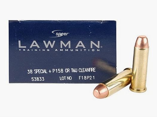Speer Lawman CleanFire .38 Special 158GR TMJ FN 50 cartuchos